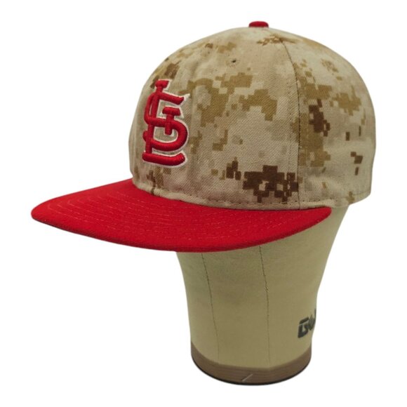 St Louis Cardinals Fitted Hat 7 New Era 59Fifty Digital Camo On Field USA Made - Picture 2 of 14
